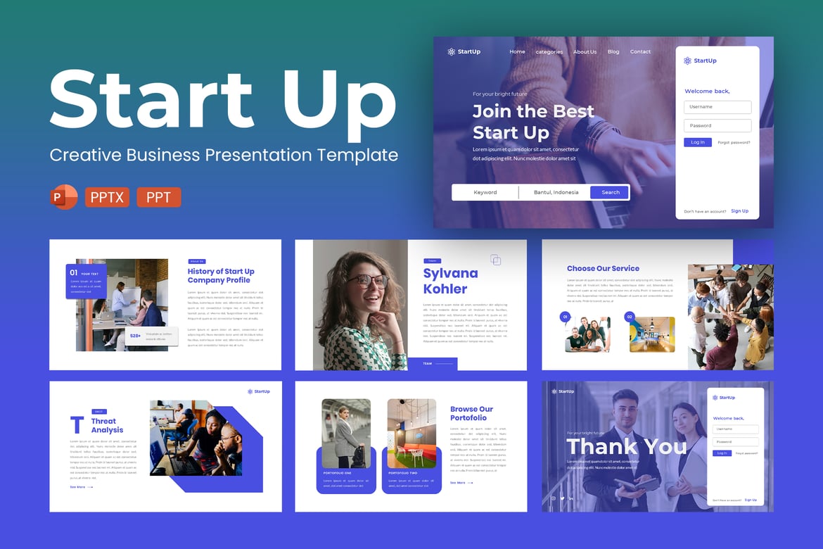 Template Presentasi PowerPoint Kreatif untuk Startup Anda