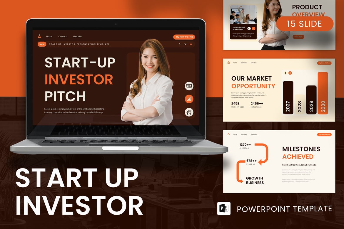 Template Presentasi PowerPoint untuk Investor Startup yang Menarik