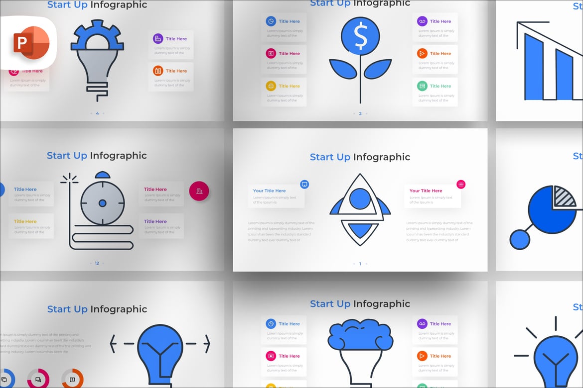 Template Infografis PowerPoint untuk Start-Up yang Menarik