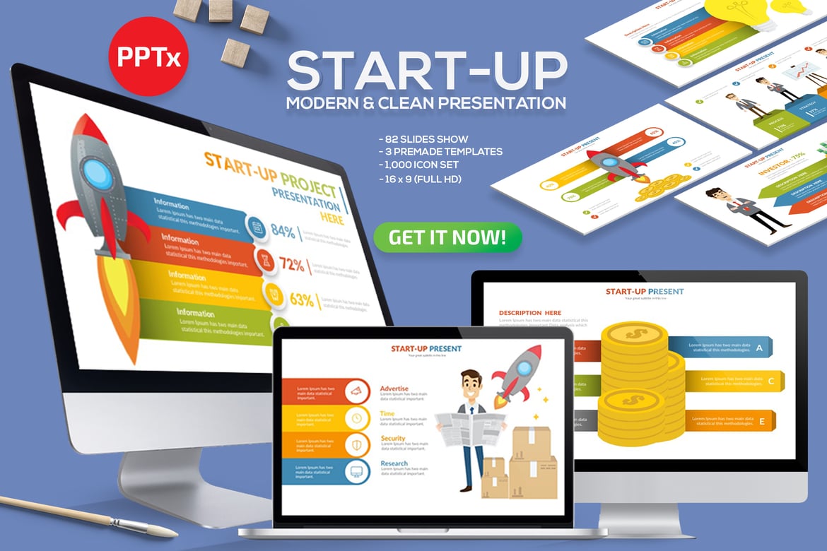 Template Presentasi Powerpoint untuk Start-Up yang Menarik