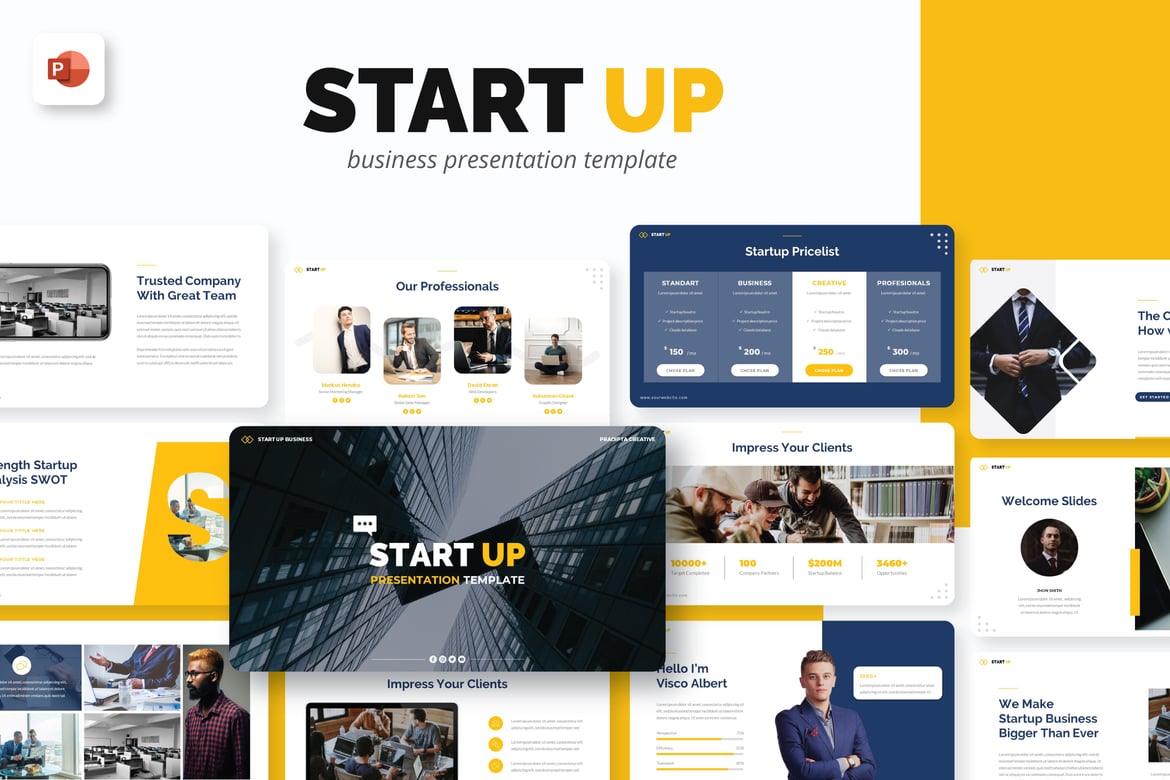 Template PowerPoint Modern untuk Startup yang Menarik