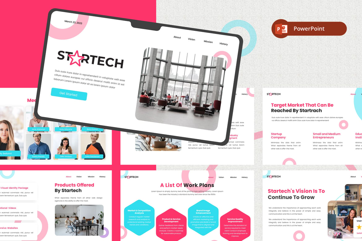 Startech - Template PowerPoint Bisnis Kreatif yang Menarik