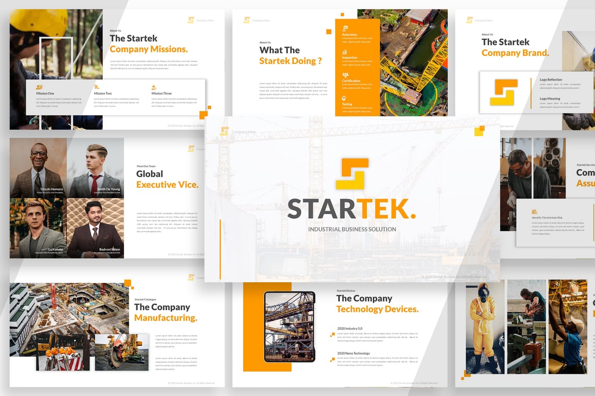 Startek - Template Presentasi PowerPoint Solusi Bisnis Industri