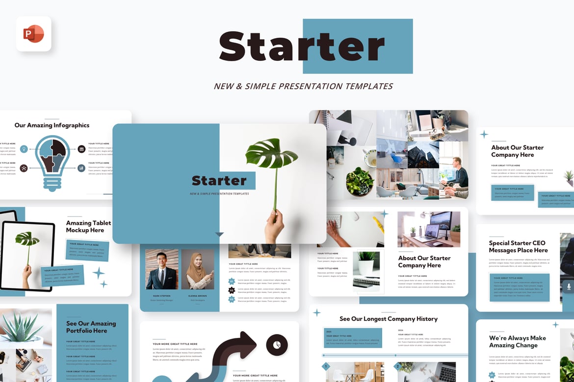 Template PowerPoint Bisnis Sederhana yang Menarik