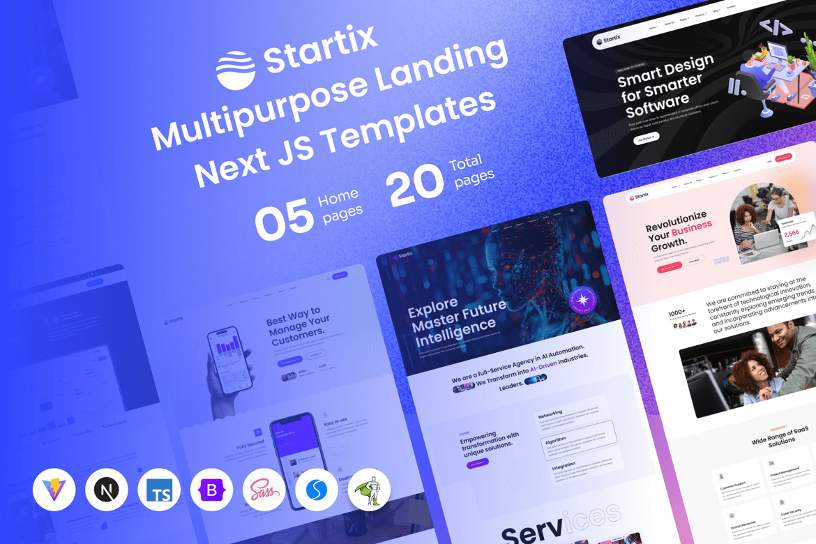 Startix - Template Website SaaS Serbaguna dengan Next.js