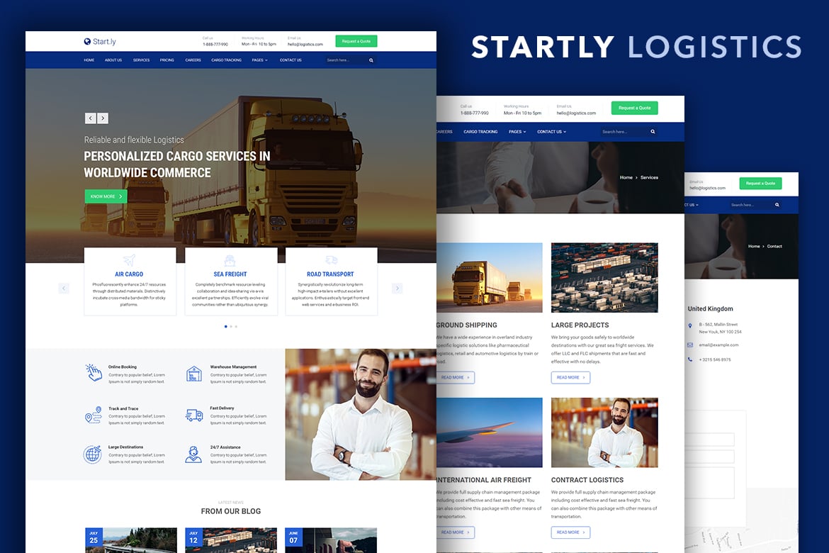 Template Website Start.ly — Solusi Kreatif untuk Logistik dan Kargo