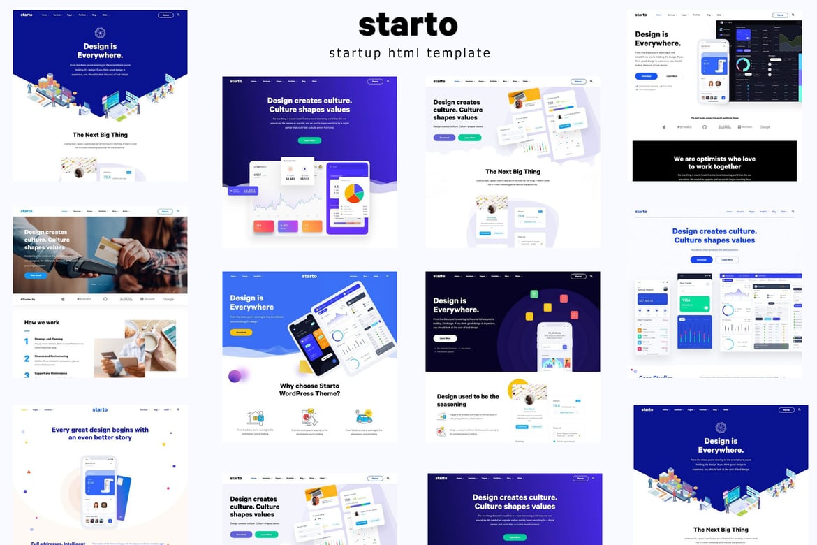 Starto - Template Website Startup yang Menawan