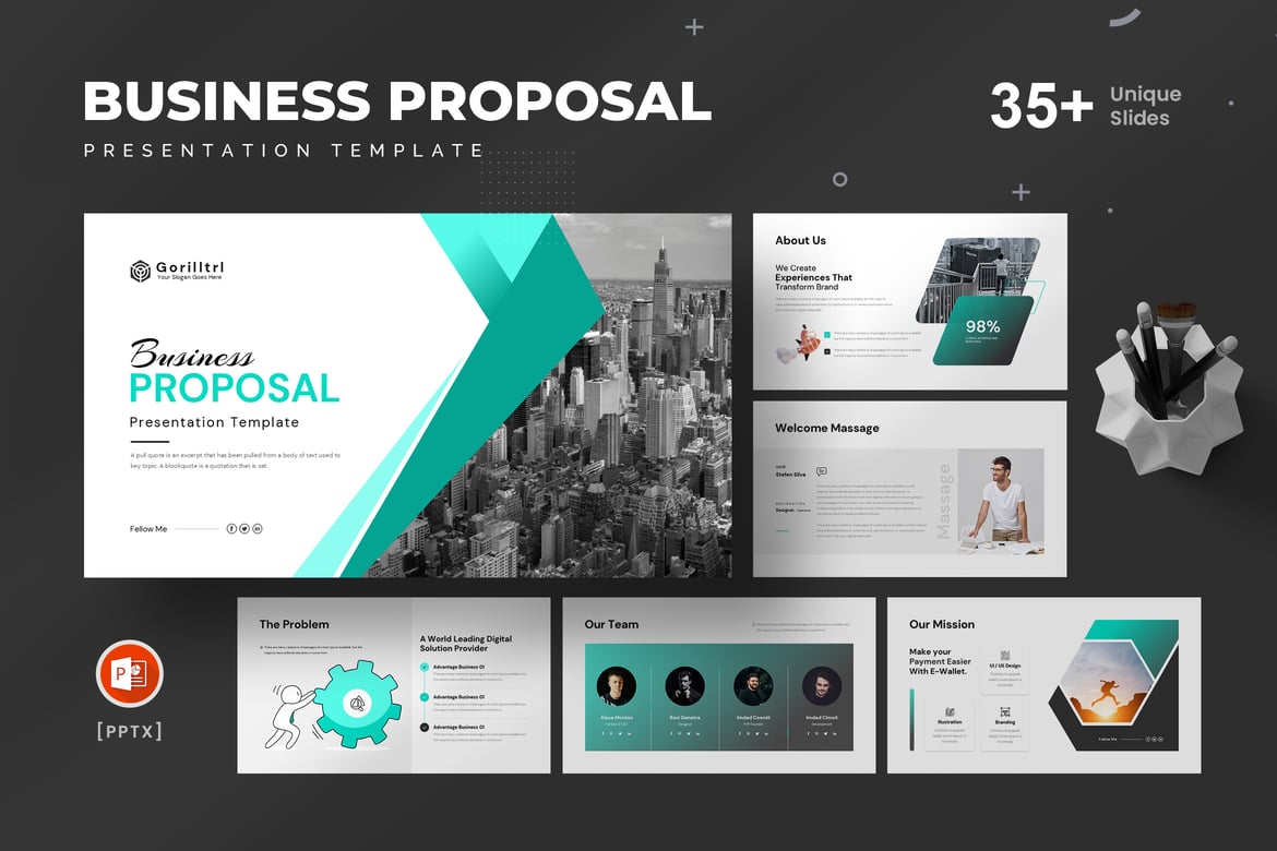 Template Presentasi Proposal Bisnis StartPro yang Menarik