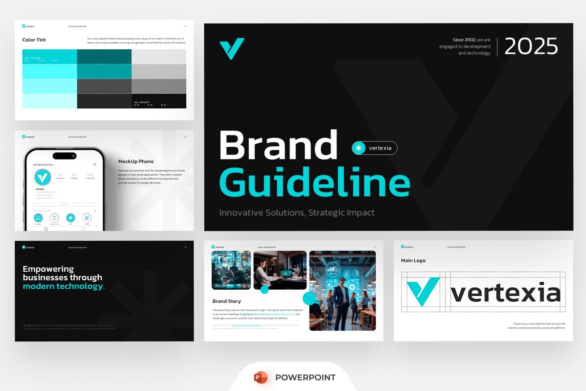 Template PowerPoint Pedoman Merek untuk Startup Modern