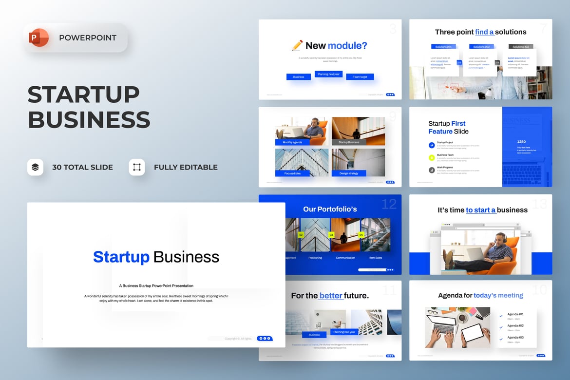 Template PowerPoint Infografis untuk Bisnis Startup yang Menarik