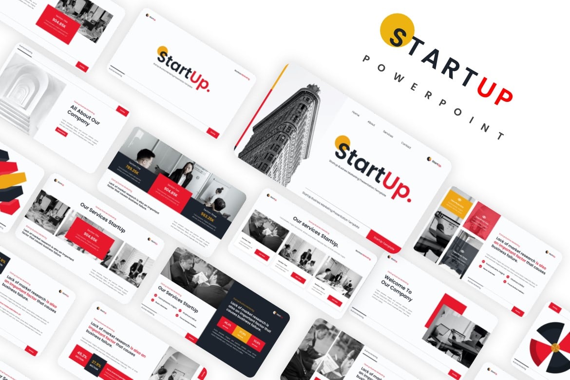 Template Presentasi PowerPoint StartUp - Solusi Pemasaran Bisnis Modern