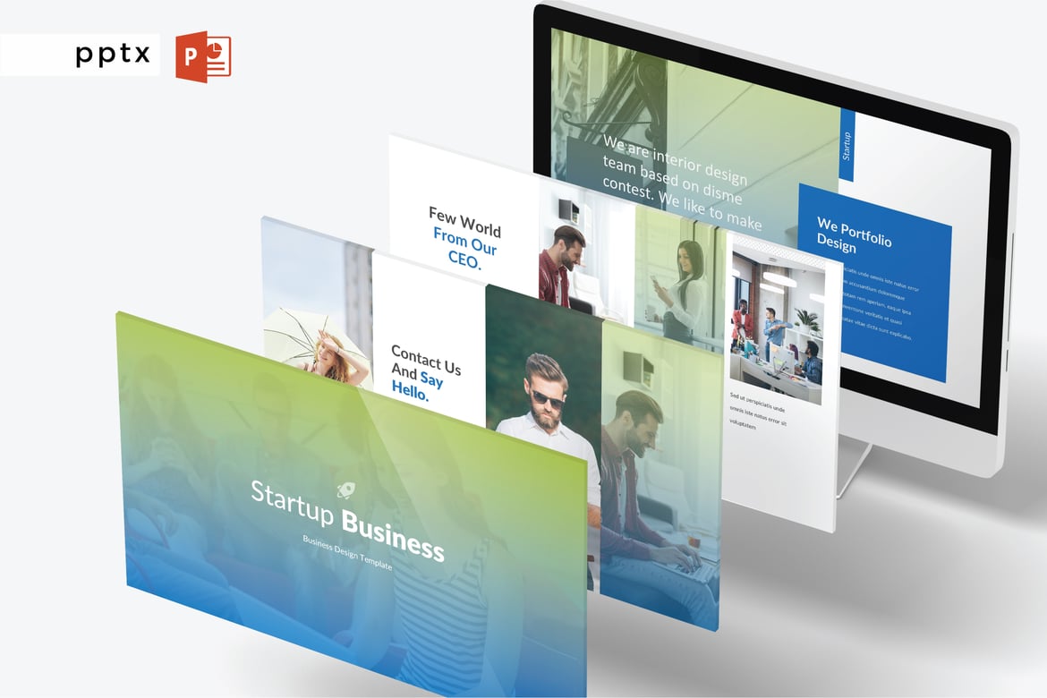 Template Presentasi PowerPoint Bisnis Startup - V422
