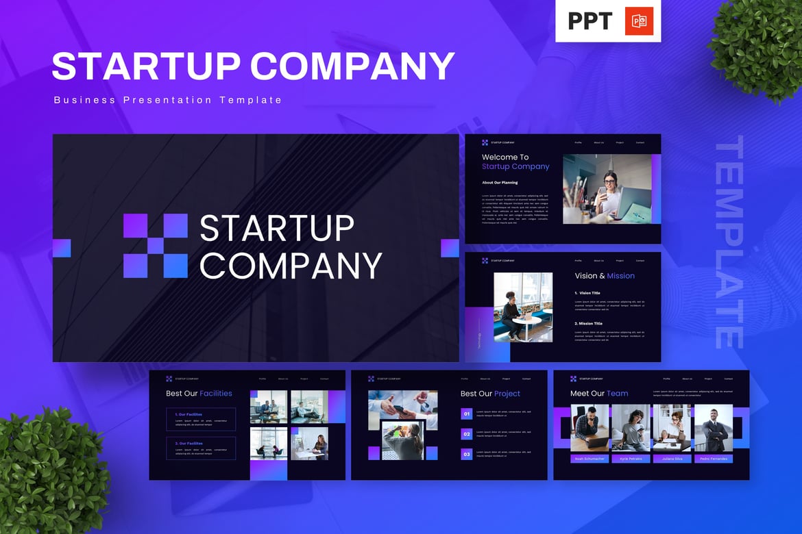 Template Presentasi PowerPoint untuk Perusahaan Startup