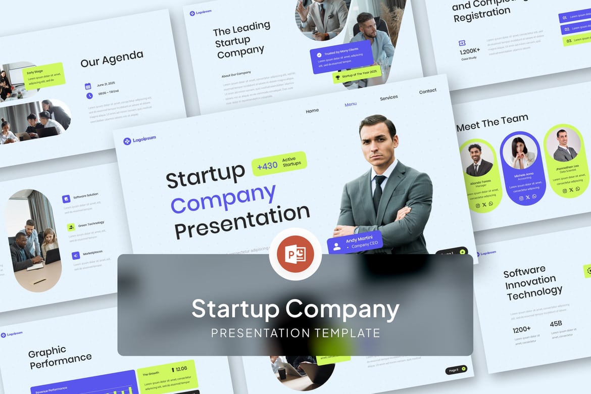 Template Presentasi Perusahaan Startup yang Menarik untuk PowerPoint