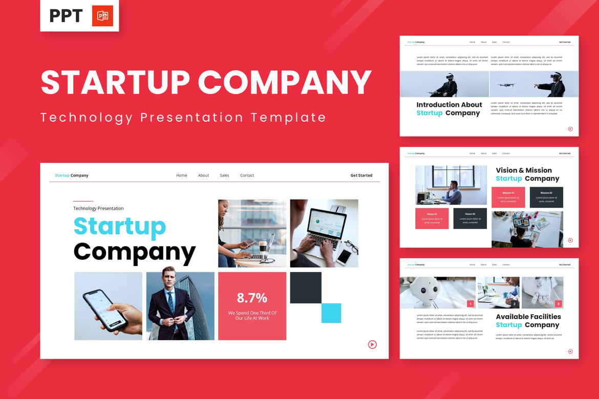 Template Powerpoint Kreatif untuk Perusahaan Startup dan Teknologi