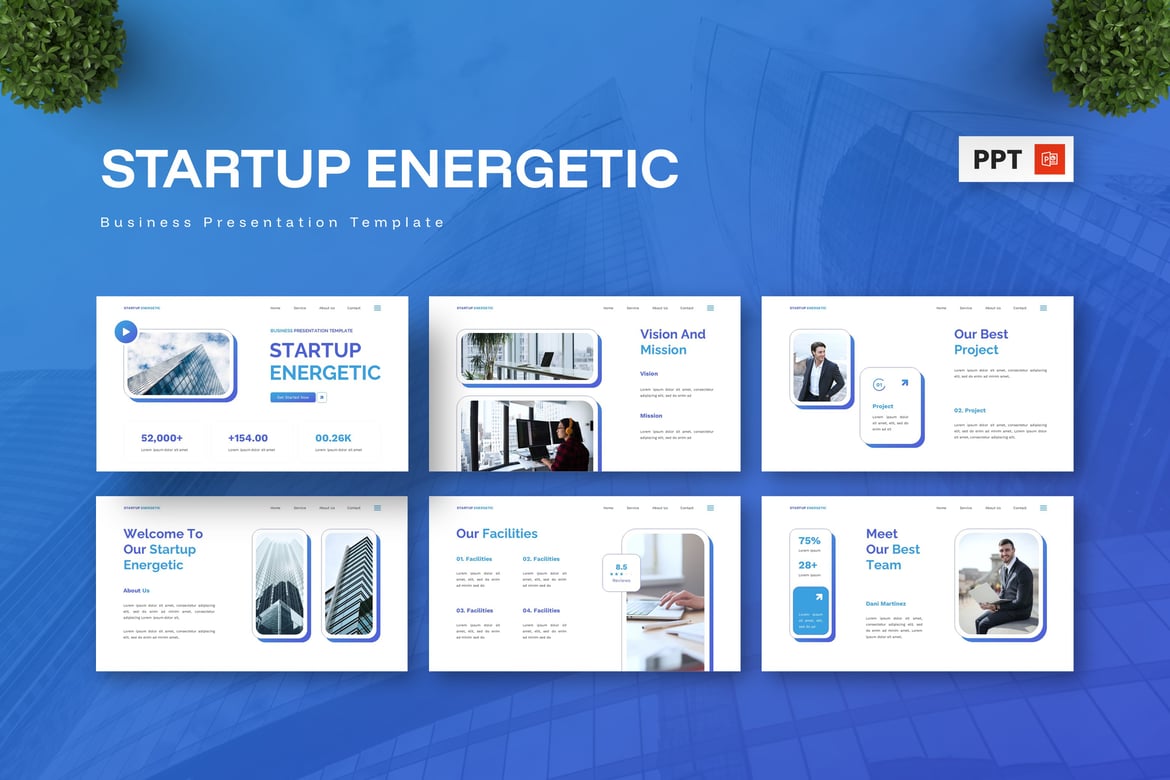 Template Presentasi Bisnis Startup Energetik yang Menarik
