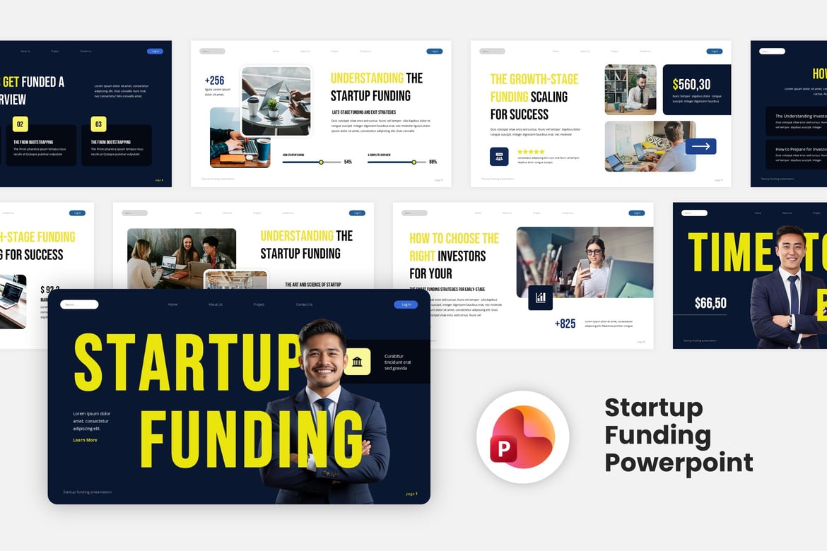 Template Presentasi Powerpoint Pendanaan Startup yang Kreatif