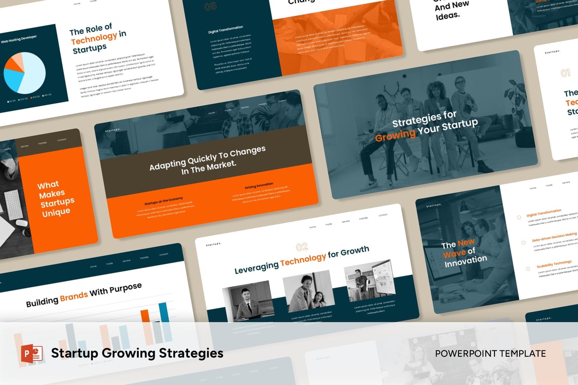Template Presentasi Strategi Pertumbuhan Startup yang Menarik