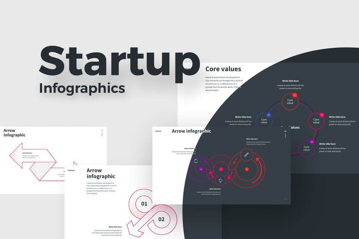 Template Presentasi Infografis untuk Startup yang Menarik