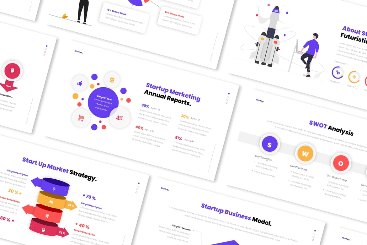 Template Presentasi Infografis untuk Startup yang Menarik