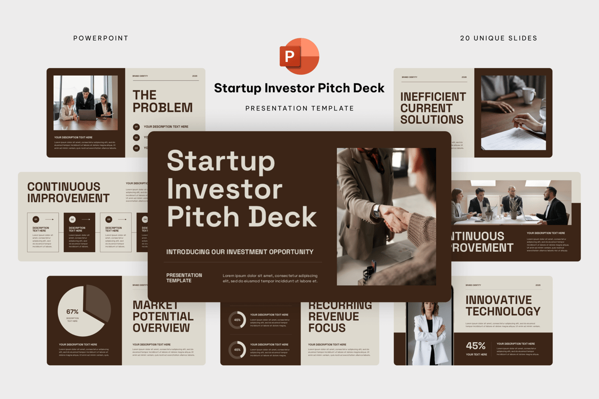 Template Powerpoint Presentasi Pitch Deck untuk Investor Startup