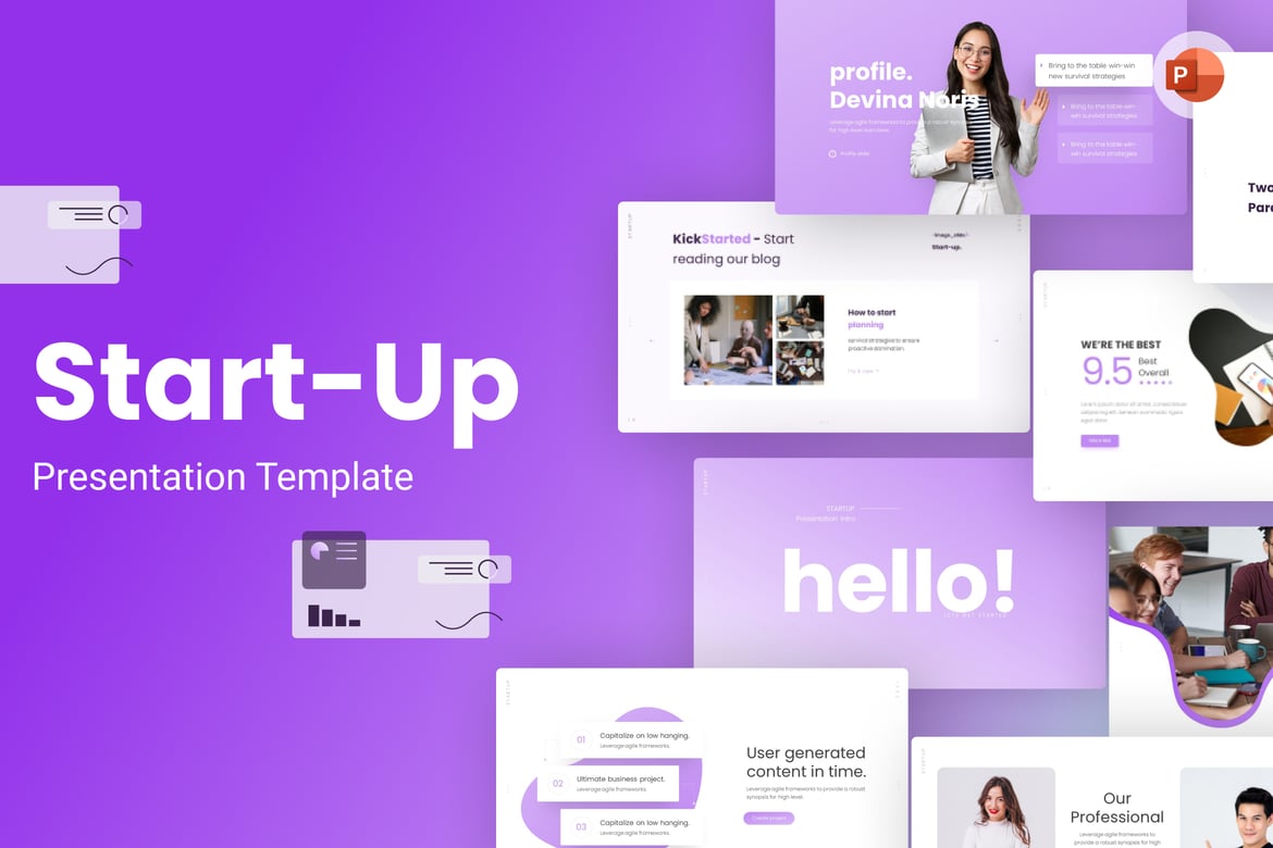 Template PowerPoint Kreatif Modern untuk StartUp Anda
