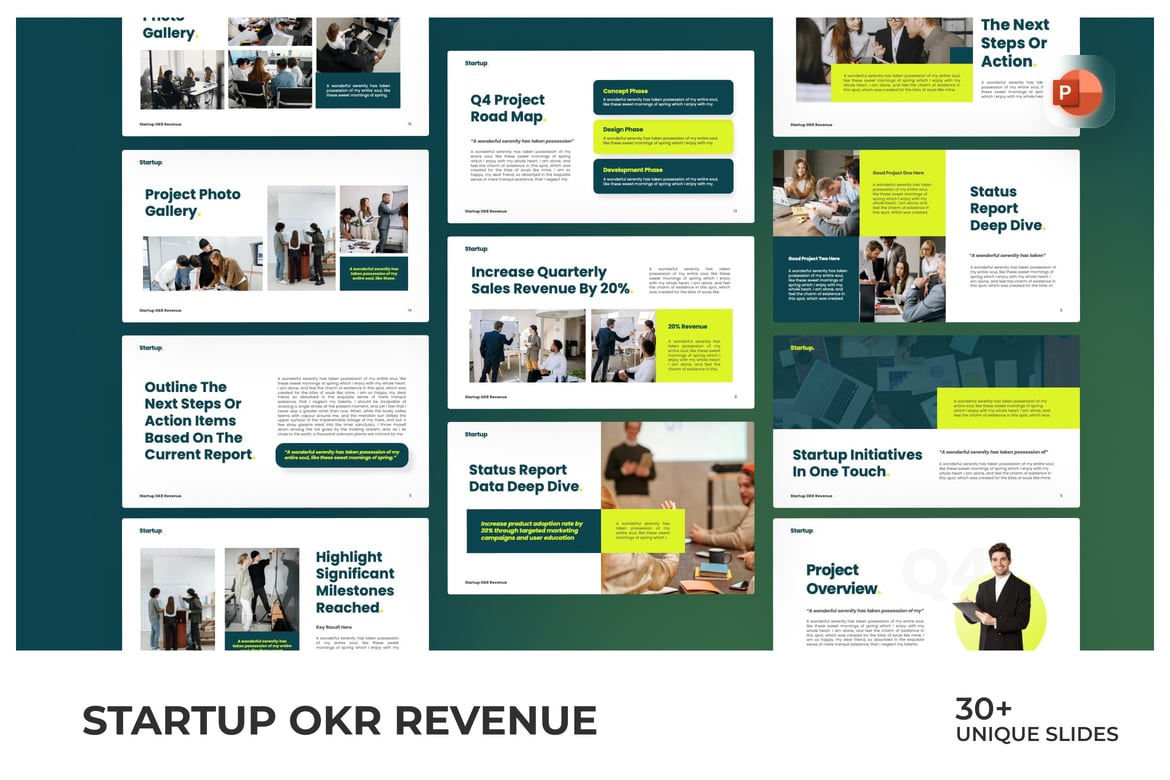 Template Presentasi PowerPoint OKR untuk Startup yang Menarik