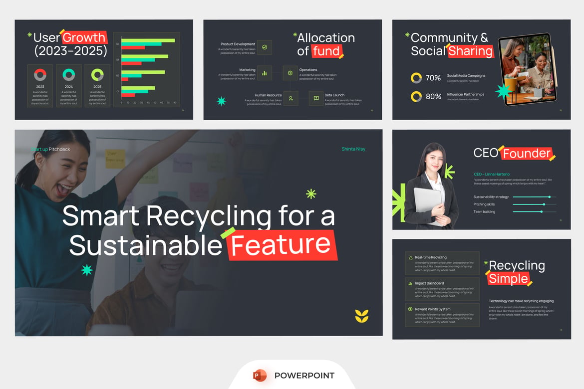 Template Presentasi PowerPoint untuk Pitch Startup Ramah Lingkungan