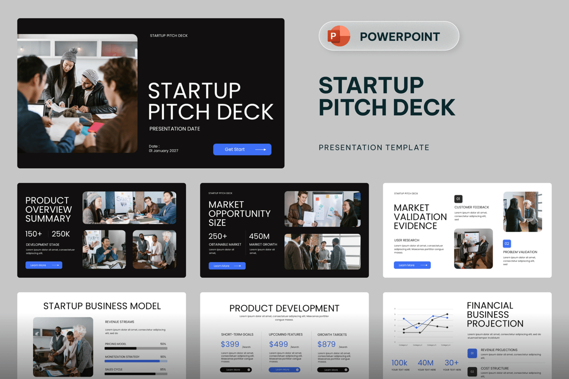 Template Presentasi PowerPoint untuk Pitch Deck Startup yang Menarik