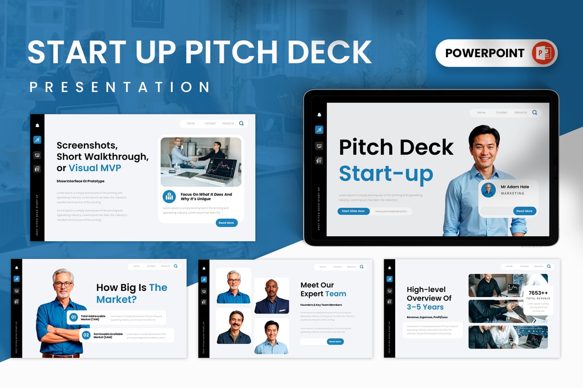 Template Presentasi PowerPoint Pitch Deck untuk Startup yang Menarik