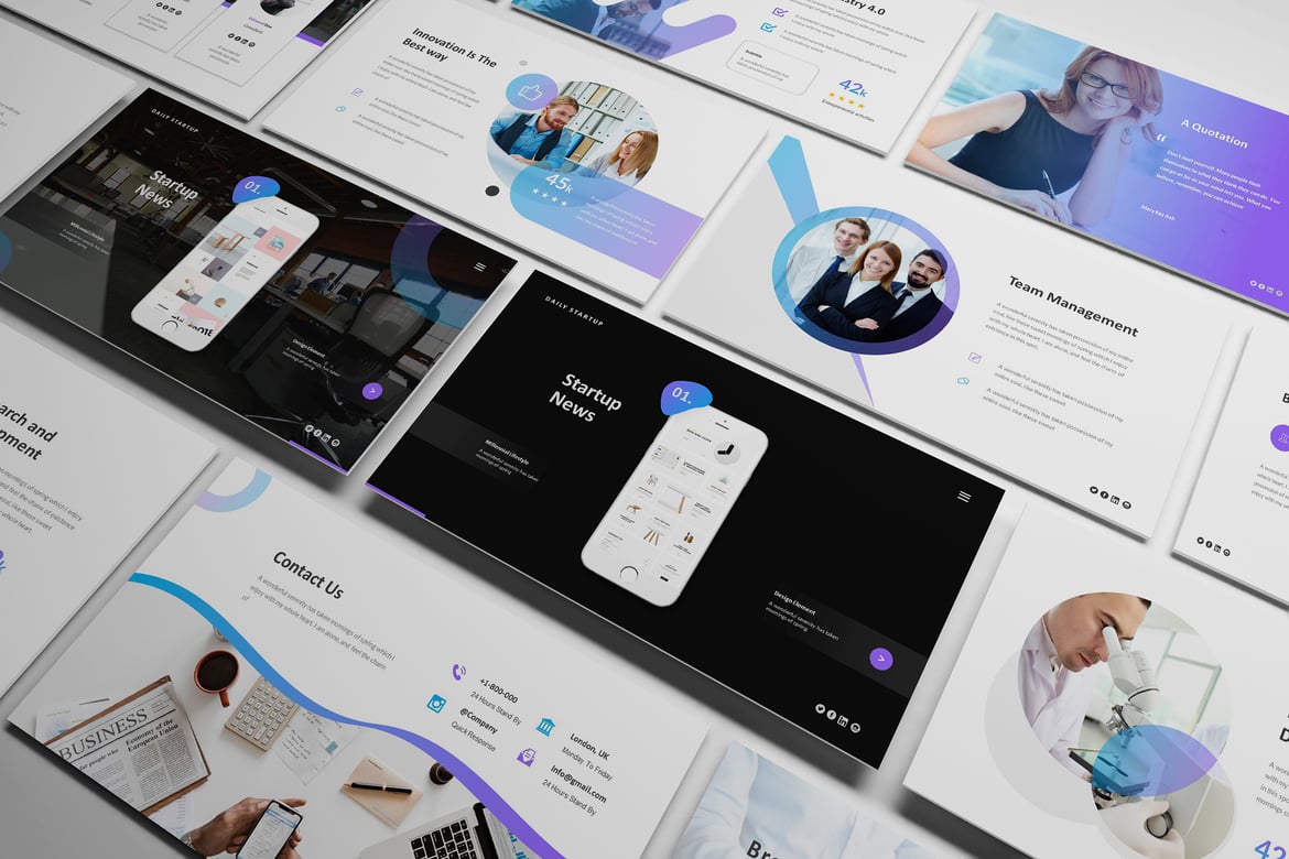 Template Powerpoint Pitch Deck untuk Startup yang Modern dan Minimalis