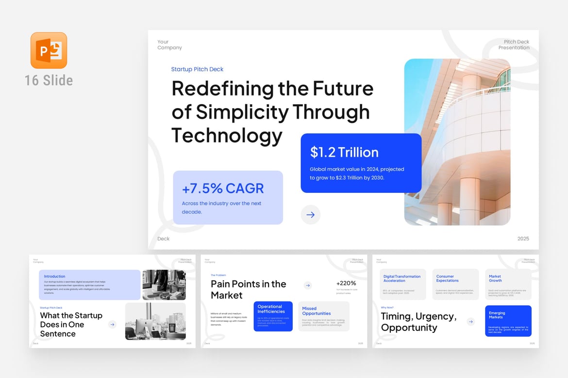 Template PowerPoint Pitch Deck untuk Startup yang Menarik dan Modern