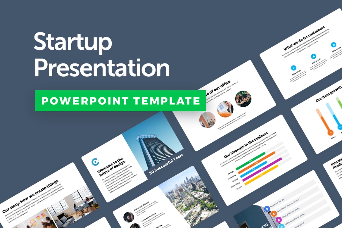 Template Powerpoint Presentasi Startup yang Stylish dan Minimalis