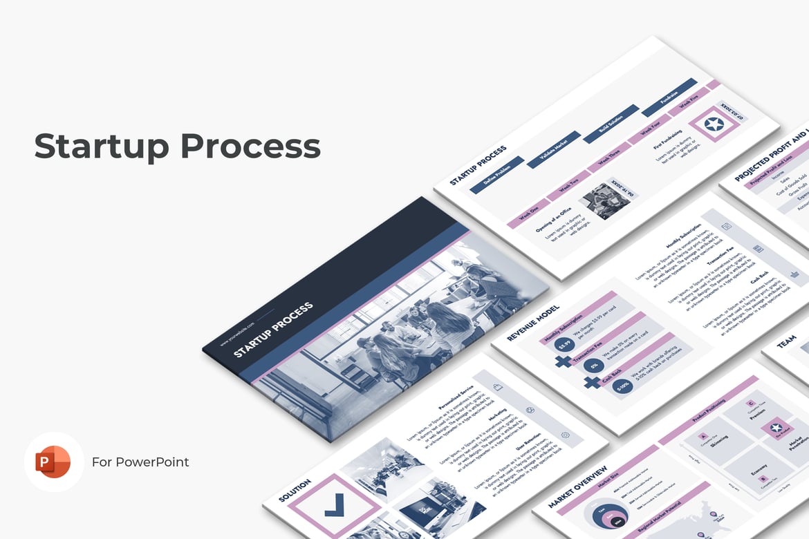 Template PowerPoint Proses Startup yang Menarik dan Profesional