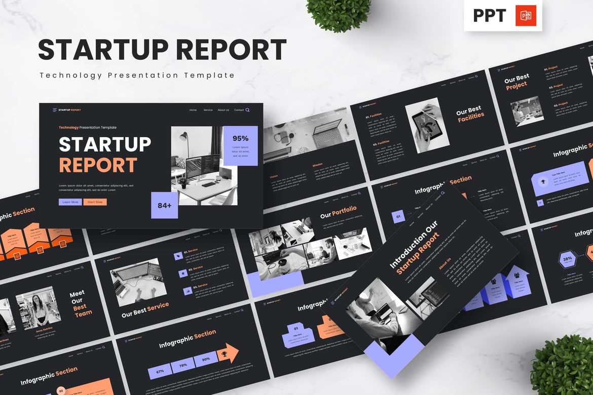 Template Presentasi PowerPoint Startup - Teknologi Modern