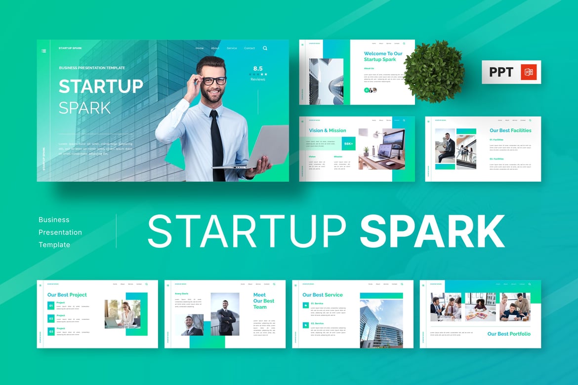 Template PowerPoint Startup Spark - Presentasi Bisnis Kreatif