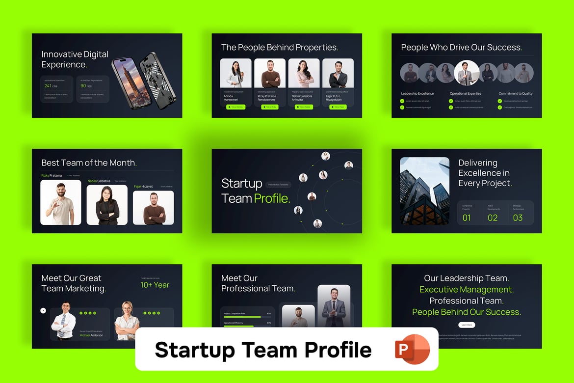 Template Presentasi Profil Tim Startup yang Menarik dan Profesional