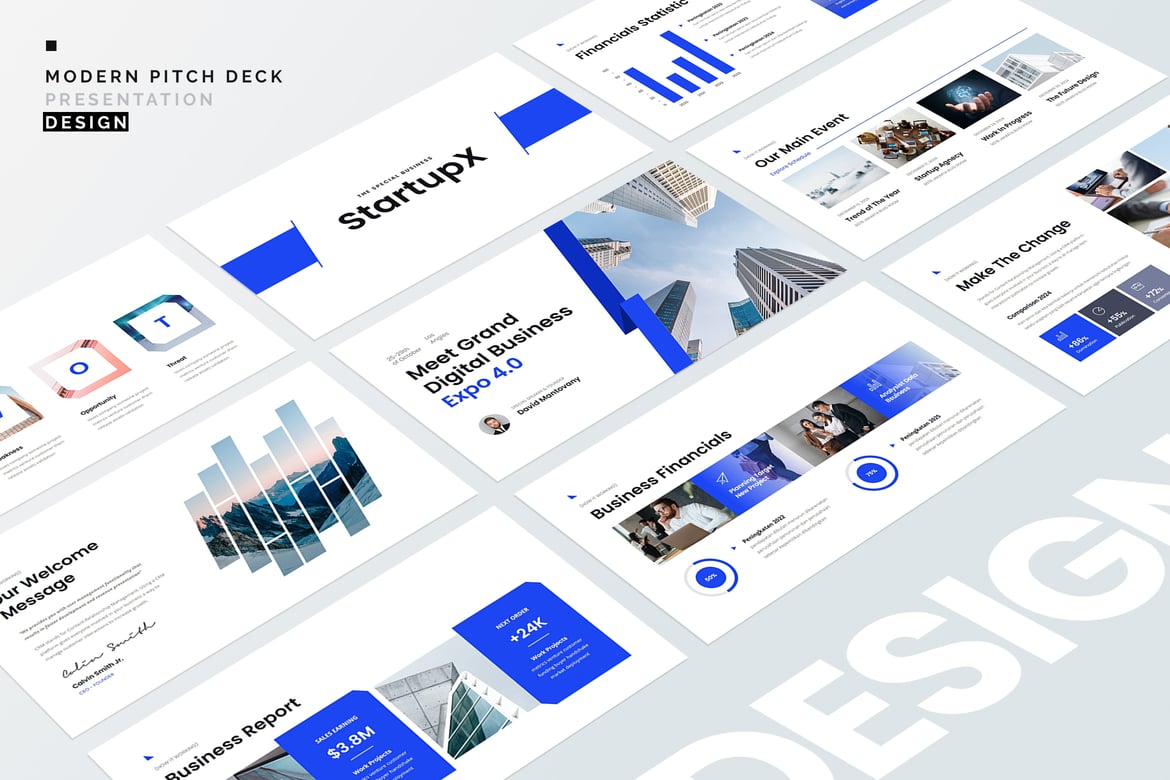Template Presentasi Powerpoint StartupX yang Menarik dan Modern
