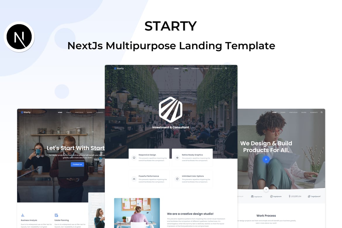 Starty - Template Website Landing Multipurpose dengan NextJs