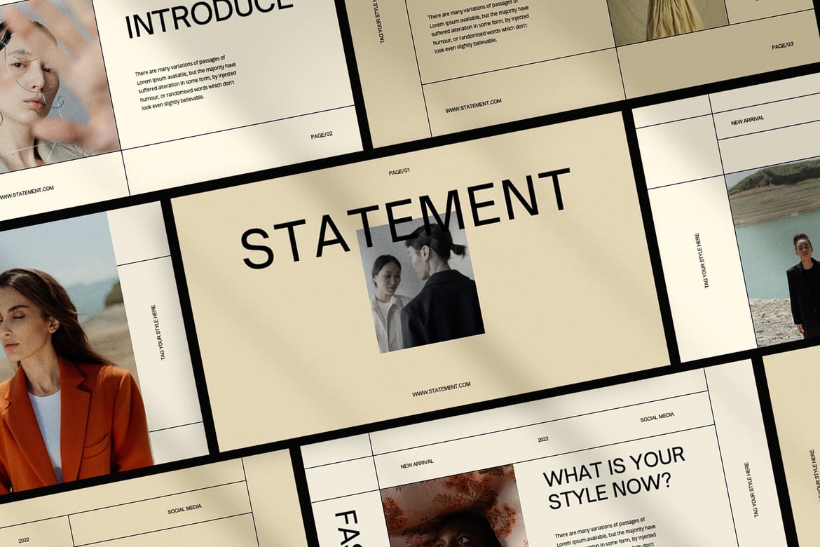 Template Presentasi PowerPoint Statement yang Elegan dan Profesional