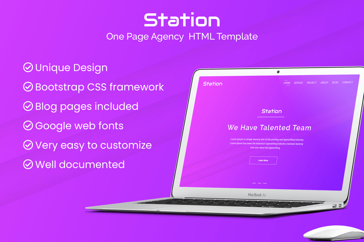 Template Website Agen Modern - Station