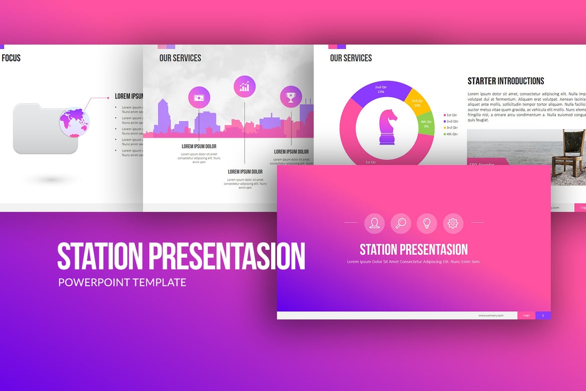Template Powerpoint Presentasi Stasiun yang Menarik dan Profesional