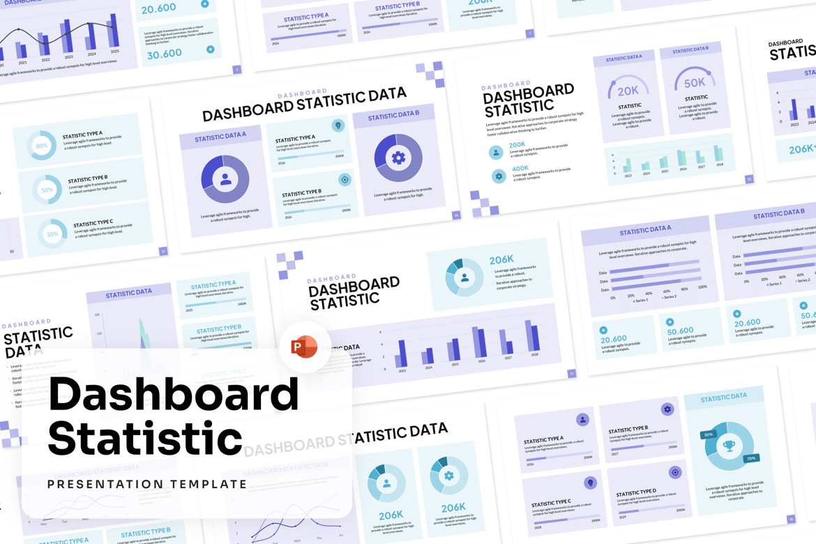 Template PowerPoint Dashboard Statistik yang Menarik