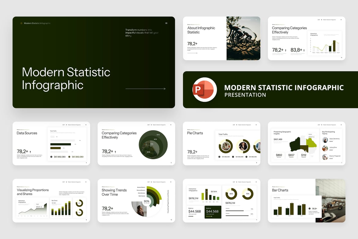 Template Presentasi Infografis Statistik yang Menarik