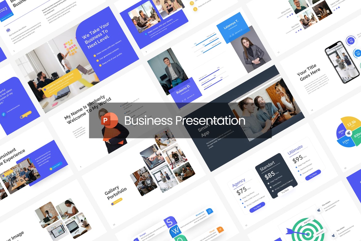 Template PowerPoint Laporan Status Profesional untuk Bisnis
