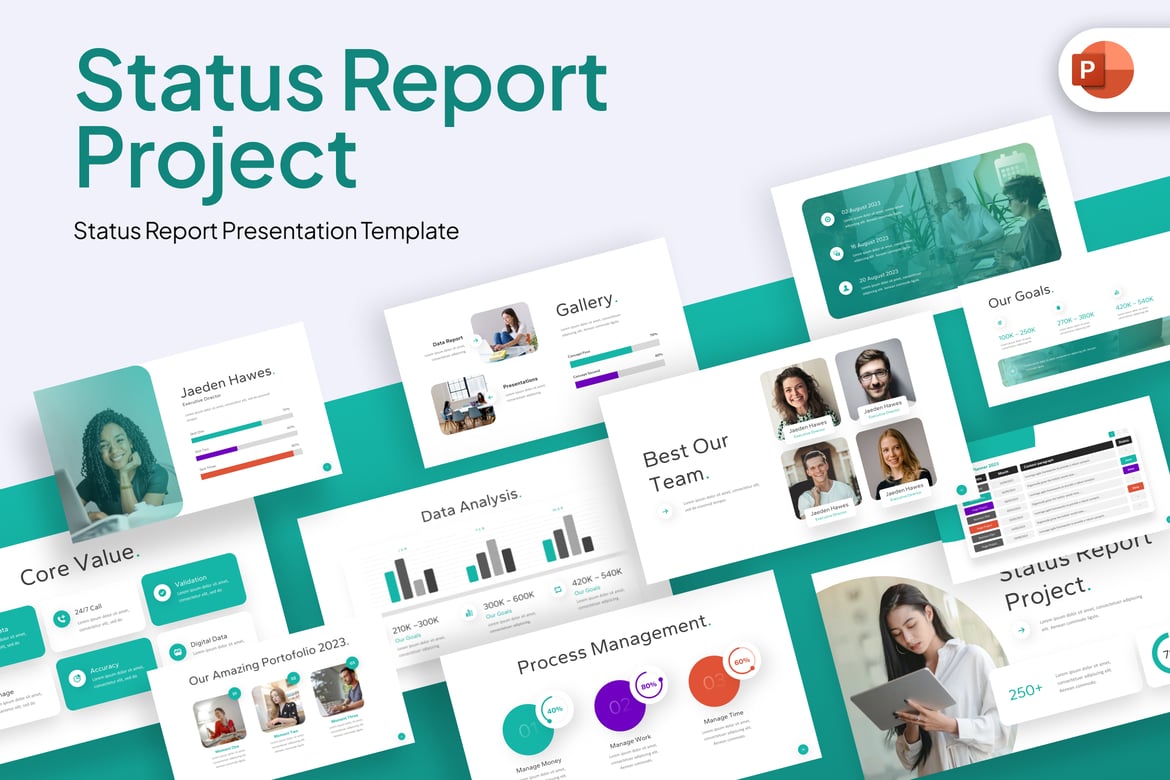 Template PowerPoint Laporan Status Proyek yang Menarik