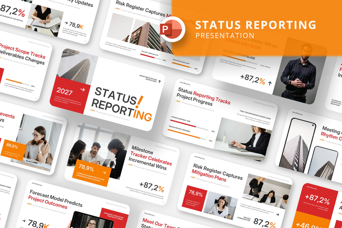 Template Presentasi Status Laporan yang Menarik dan Profesional