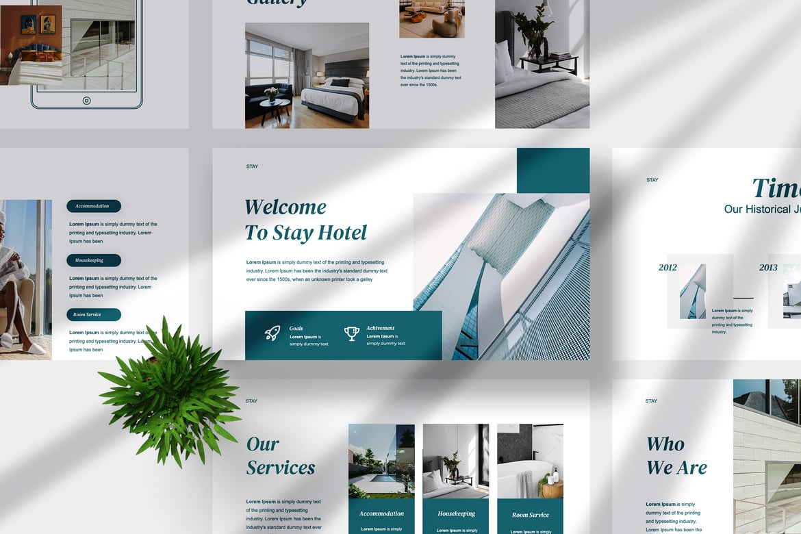 Template Presentasi PowerPoint Hotel Modern dan Kreatif