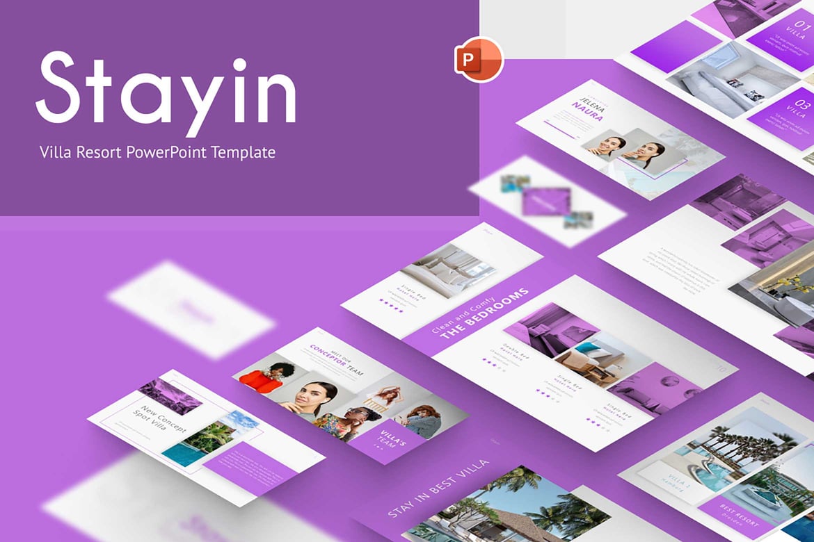 Template PowerPoint Elegan untuk Presentasi Perjalanan Stayin