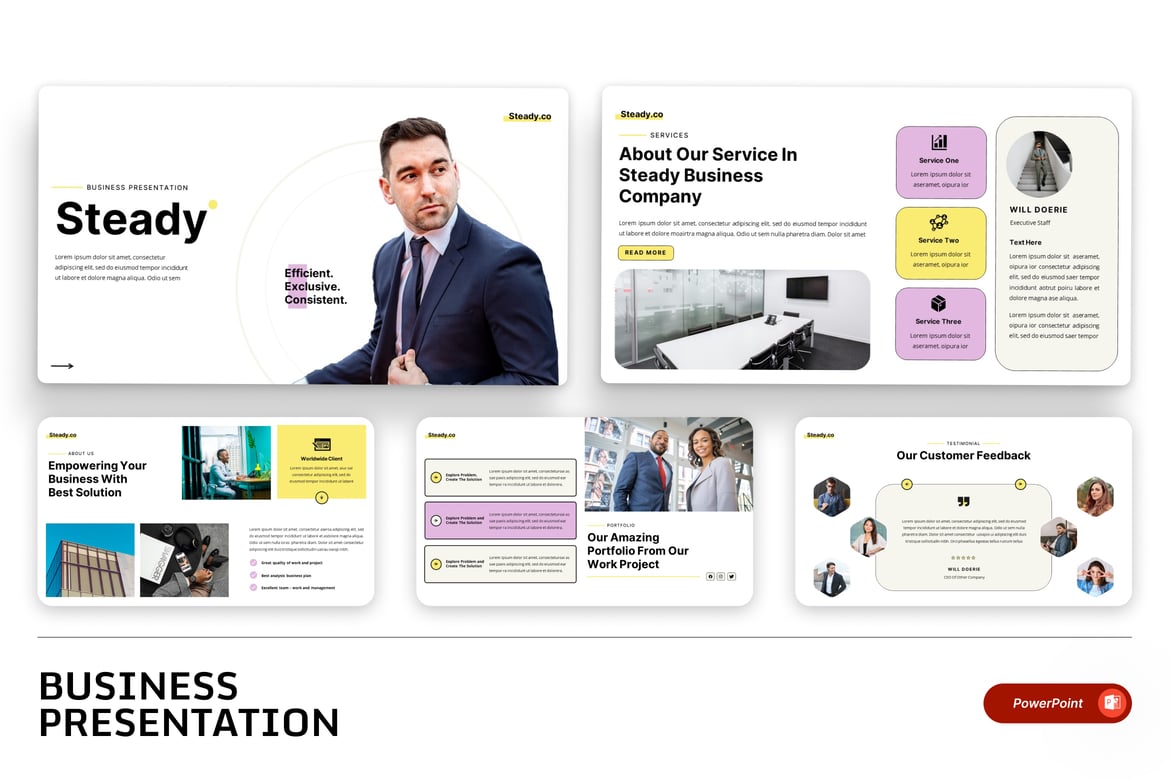Steady - Template Powerpoint Bisnis Modern dan Profesional